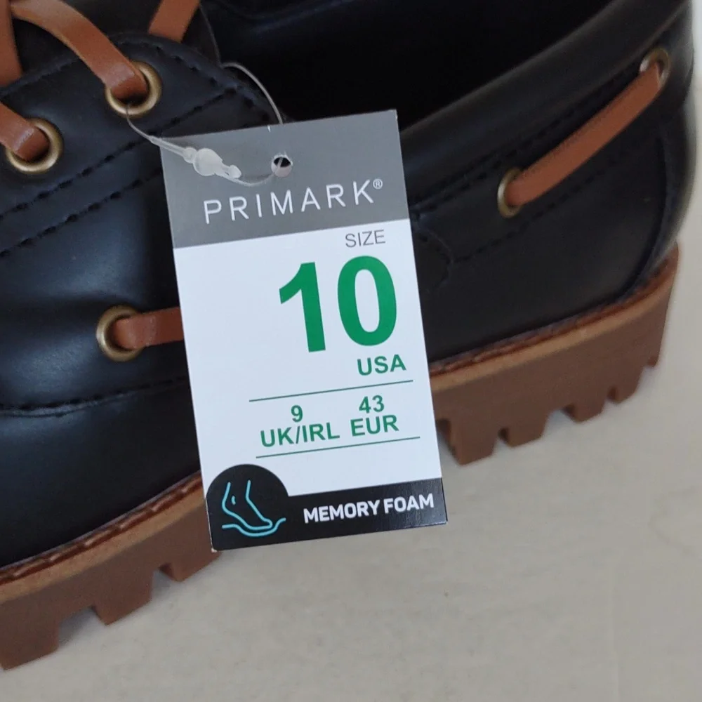 BRAND NEW Primark Men's BROWN Leather(SYNTHETIC )Boat Shoes